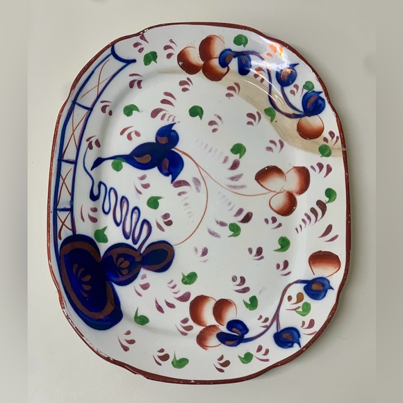 Antique Gaudy Welsh Oyster Pattern Marked Allertons EST 1831 Scalloped Platter - Picture 6 of 16